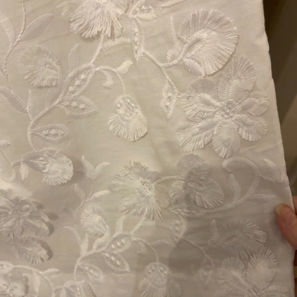 Ann Taylor Floral Applique Halter Dress White Sz.8 - Picture 3 of 5